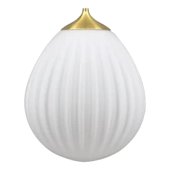 Abat-jour blanc en verre opale et accroche en laiton dorée Around the World - UMAGE