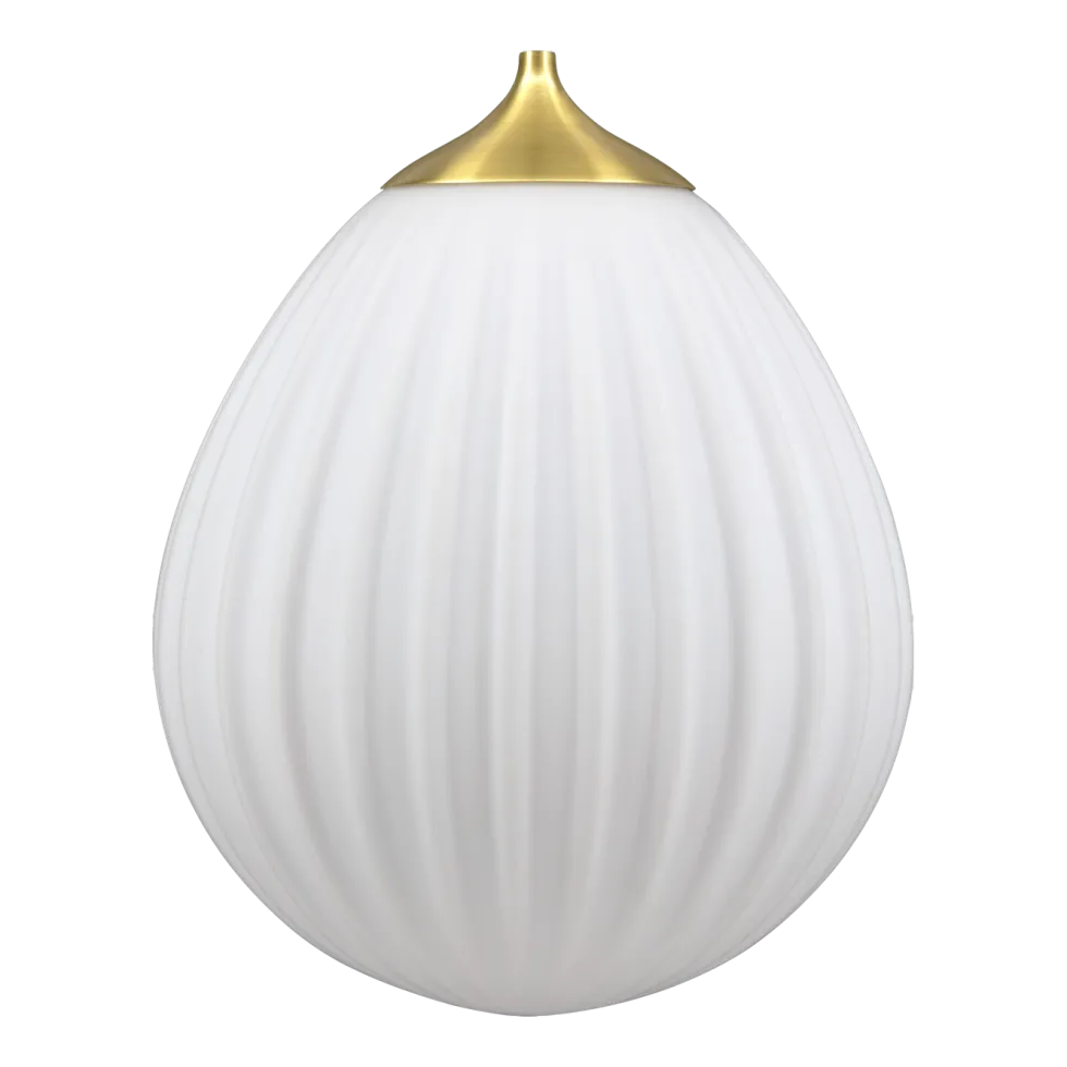 Abat-jour blanc en verre opale et accroche en laiton dorée Around the World - UMAGE