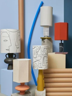 Abat-jour cylindrique en lin naturel M - HKliving