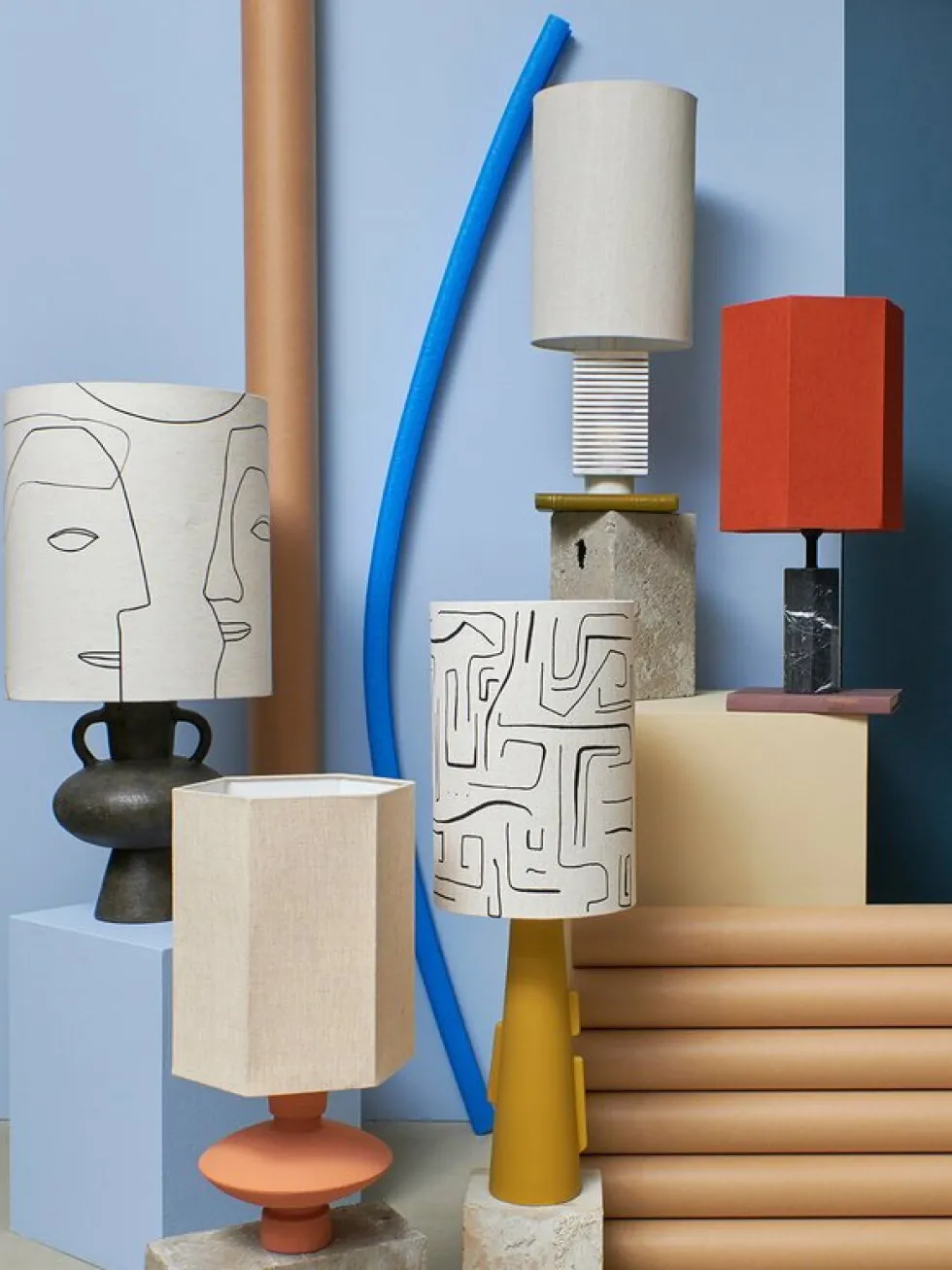 Abat-jour cylindrique en lin naturel M - HKliving
