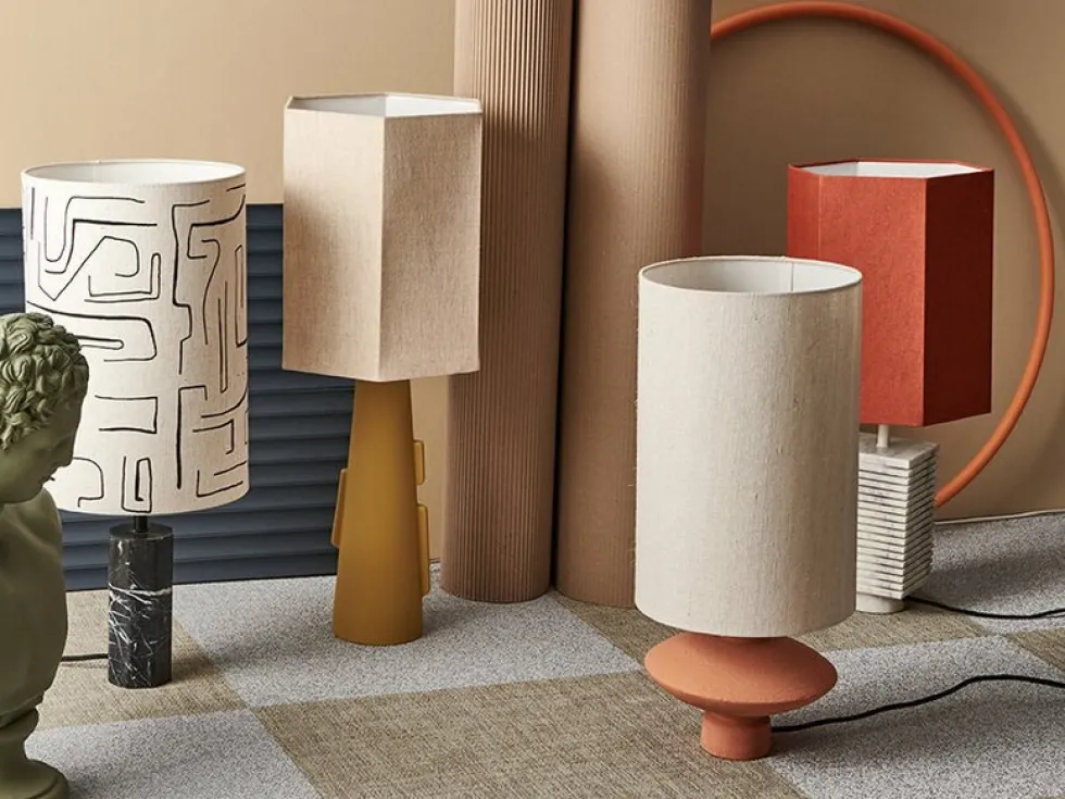 Abat-jour cylindrique en lin naturel M - HKliving