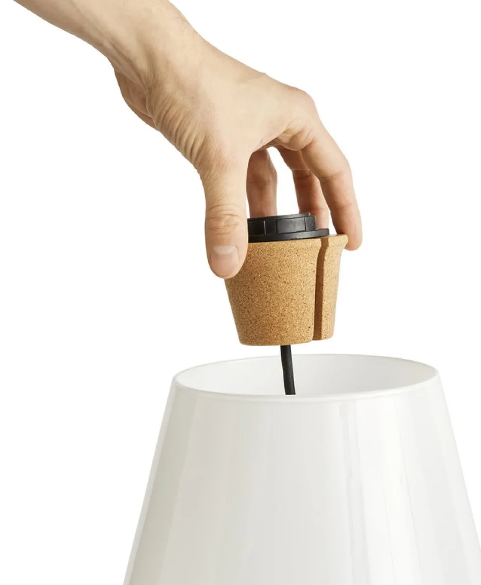 Abat-jour de lampe de table en verre opale blanc Apollo - Hay