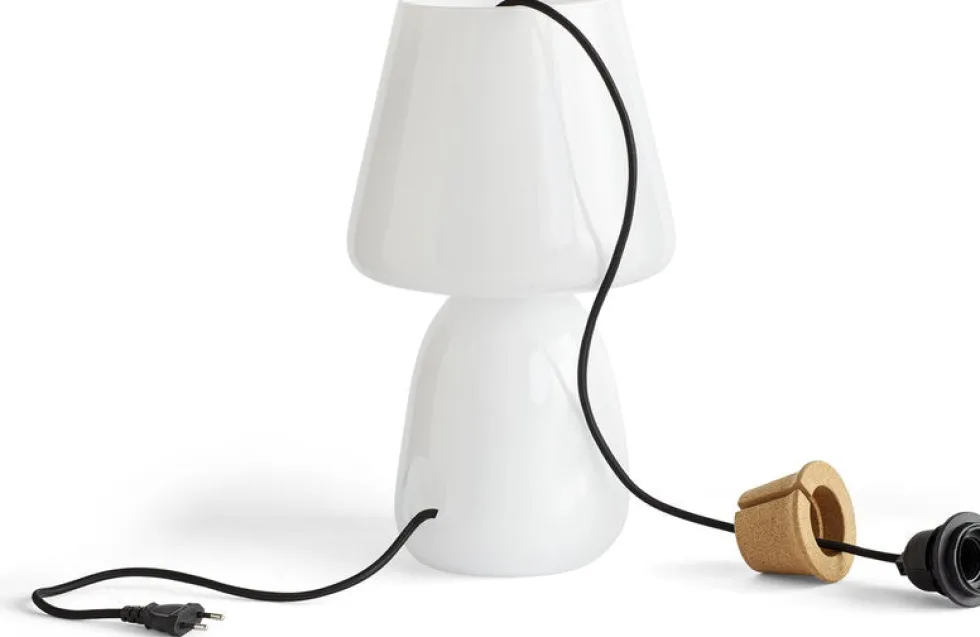 Abat-jour de lampe de table en verre opale blanc Apollo - Hay