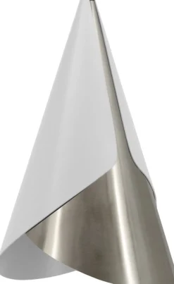 Abat-jour en aluminium argenté et blanc Cornet - Umage