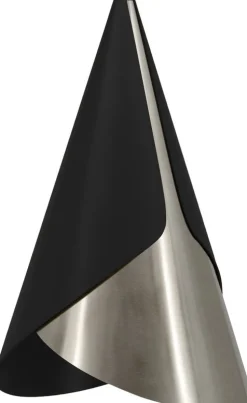 Abat-jour en aluminium argenté et noir Cornet - Umage