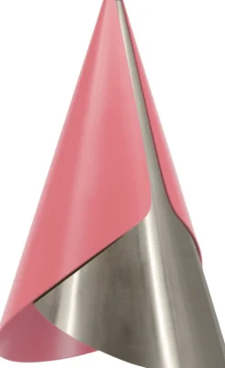 Abat-jour en aluminium argenté et rose Cornet - Umage
