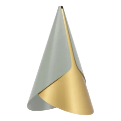 Abat-jour en aluminium doré et olive Cornet - Umage