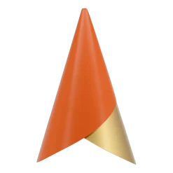 Abat-jour en aluminium doré et orange Cornet - Umage