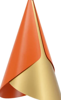 Abat-jour en aluminium doré et orange Cornet - Umage