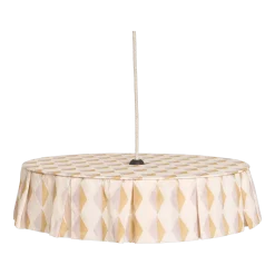 Abat-jour en lin pour suspension arlequin moutarde et lilas 50cm Vibes - Nobodinoz