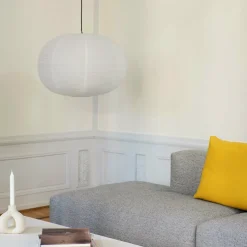Abat-jour en papier de riz blanc Ellips Classic - Hay