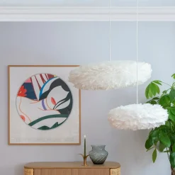 Abat-jour en plumes blanche 70 cm Eos Esther - UMAGE