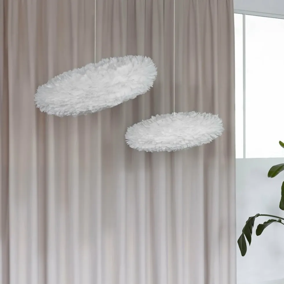 Abat-jour en plumes blanche 70 cm Eos Esther - UMAGE