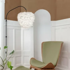 Abat-jour en plumes blanches 40 cm Eos Evia - UMAGE
