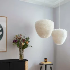 Abat-jour en plumes blanches 40 cm Eos Evia - UMAGE
