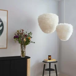 Abat-jour en plumes blanches 55 cm Eos Evia - UMAGE