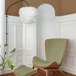 Abat-jour en plumes blanches 55 cm Eos Evia - UMAGE