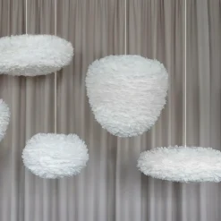 Abat-jour en plumes blanches 55 cm Eos Evia - UMAGE