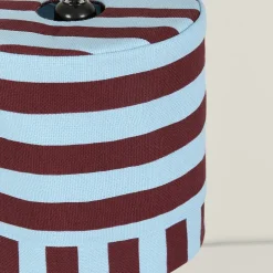 Abat-jour pour suspension en coton bio à rayures rouge bordeaux et bleu 20 cm Linda - Nobodinoz