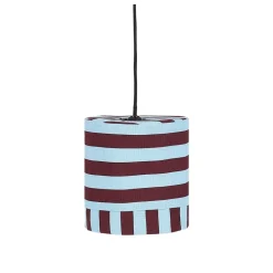 Abat-jour pour suspension en coton bio à rayures rouge bordeaux et bleu 20 cm Linda - Nobodinoz