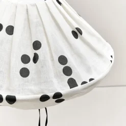 Abat-jour pour suspension en lin français à pois noirs 50 cm Yumi - Nobodinoz
