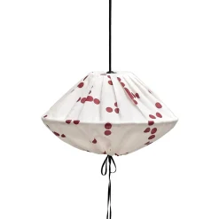 Abat-jour pour suspension en lin français à pois rouges 50 cm Yumi - Nobodinoz