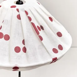 Abat-jour pour suspension en lin français à pois rouges 50 cm Yumi - Nobodinoz