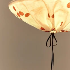 Abat-jour pour suspension en lin français à pois rouges 50 cm Yumi - Nobodinoz