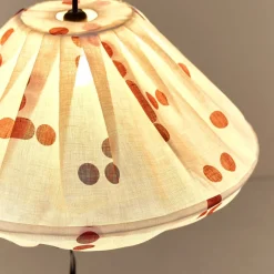Abat-jour pour suspension en lin français à pois rouges 50 cm Yumi - Nobodinoz
