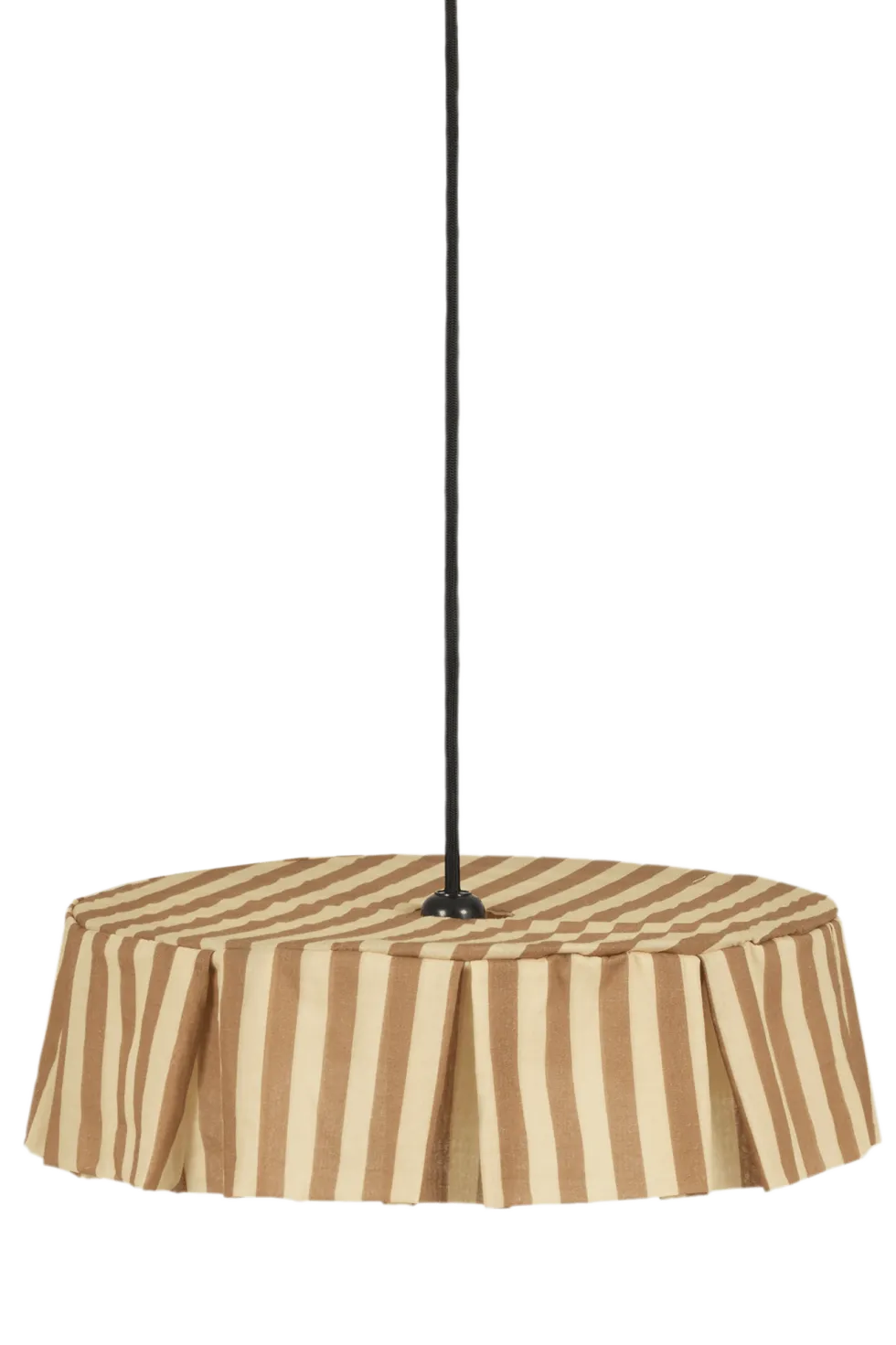 Abat-jour pour suspension en voile de coton bio à rayures marron et jaune 40 cm Vibes - Nobodinoz
