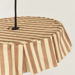 Abat-jour pour suspension en voile de coton bio à rayures marron et jaune 40 cm Vibes - Nobodinoz