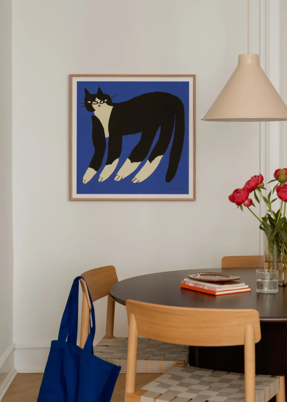 Affiche 70x70cm Cat in Blue - The Poster Club