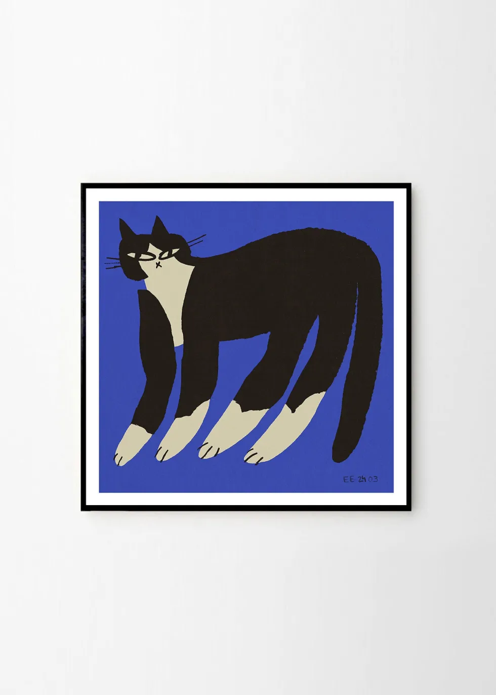 Affiche 70x70cm Cat in Blue - The Poster Club