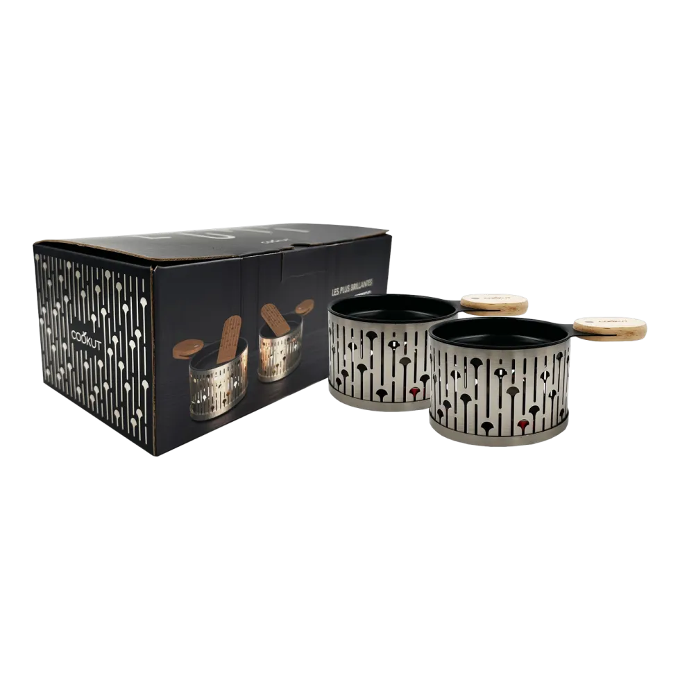 2 appareils à raclette à la bougie finition champagne Lumi - Cookut