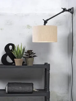Applique ajustable en fer noir et abat-jour en textile lin gris 65x45cm Amsterdam - It's about Romi