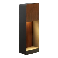 Applique d'extérieur en aluminium gris graphite et Iroko noir A 35 - Marset