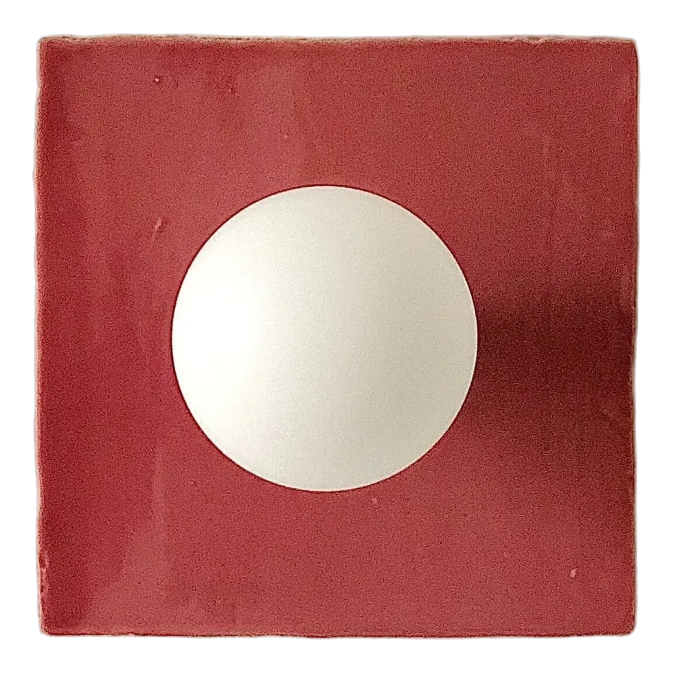 Applique murale carré en aluminium et carreaux de céramique rose 20cm Globe Tile - Carré Coco