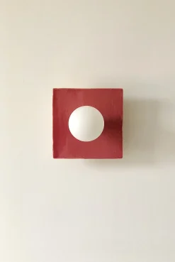 Applique murale carré en aluminium et carreaux de céramique rose 20cm Globe Tile - Carré Coco