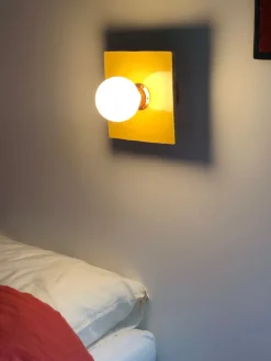 Applique murale carré en carreaux de céramique jaune 20cm Globe Tile - Carré Coco