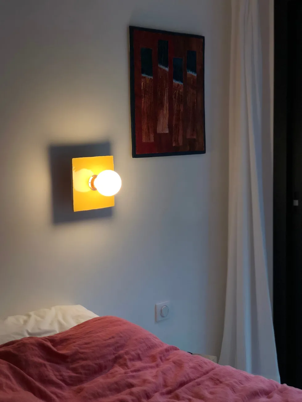 Applique murale carré en carreaux de céramique jaune 20cm Globe Tile - Carré Coco