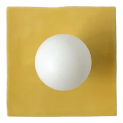 Applique murale carré en carreaux de céramique jaune 20cm Globe Tile - Carré Coco
