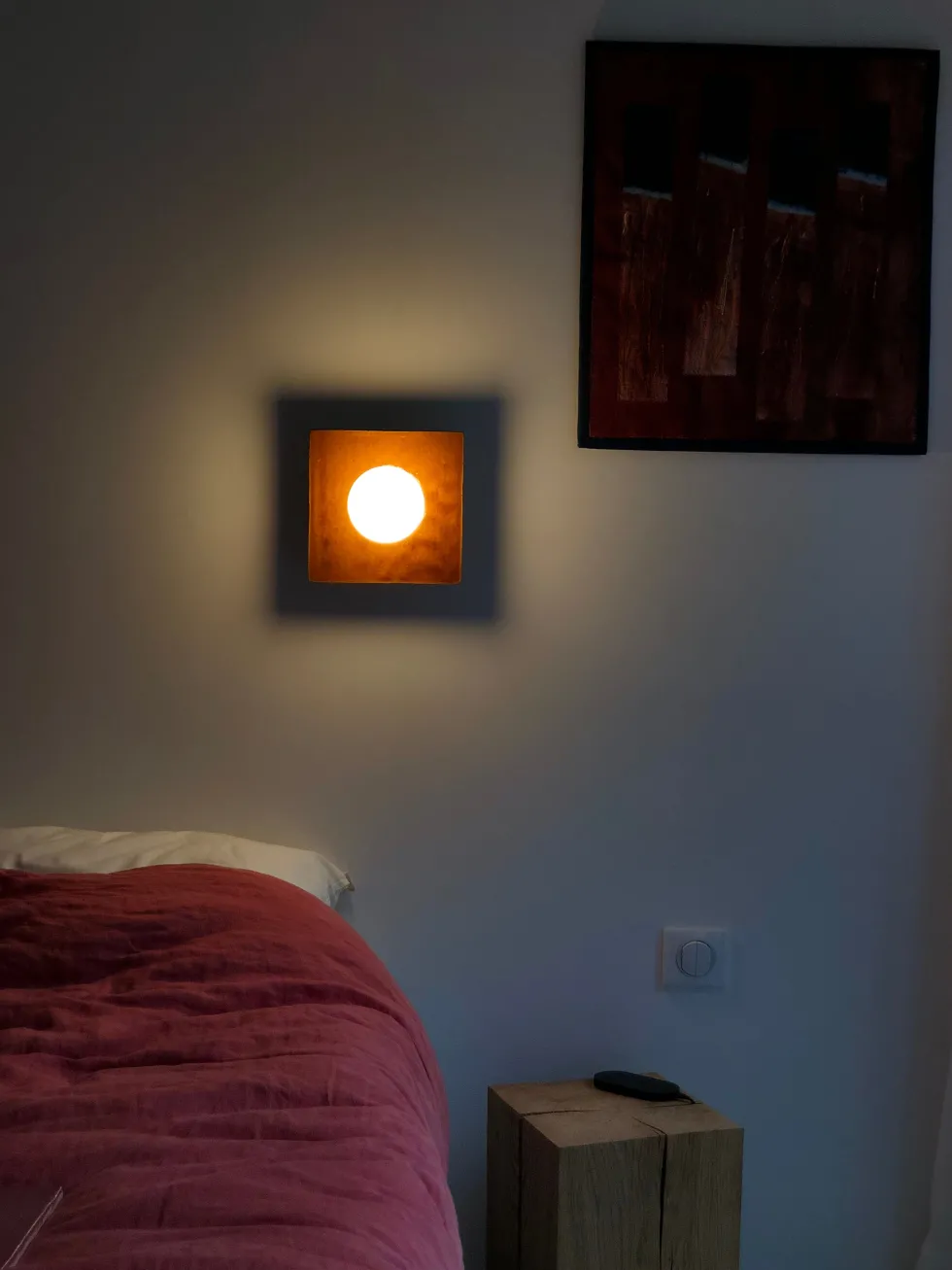 Applique murale carré en carreaux de céramique miel 20cm Globe Tile - Carré Coco