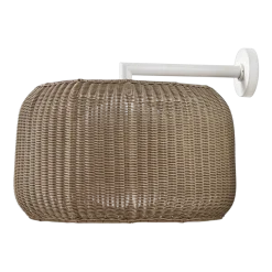 Applique murale de jardin dimmable triac en aluminium et abat-jour beige clair 50cm Fora - Bover