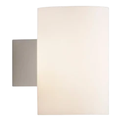 Applique murale de salle de bain en métal blanc et verre opale 16x18x12cm Evoke - Herstal