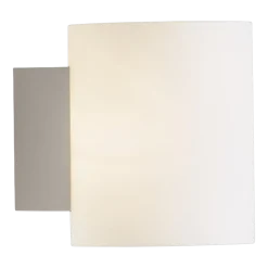 Applique murale de salle de bain en métal blanc et verre opale 12x10cm Evoke - Herstal