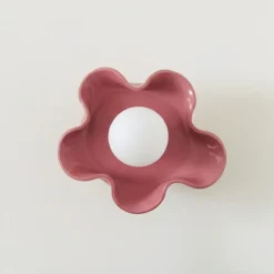 Applique murale en céramique rose poudré et bois 20x11x27cm Jelly - Carré Coco