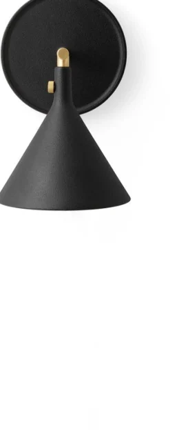 Applique murale en fonte d'aluminium noir et détail en laiton brossé 19cm Cast Sconce - Audo