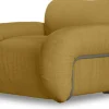 Arc Lounge Fauteuil Cadre Frêne Lin Brûlé Ocre - HKLIVING