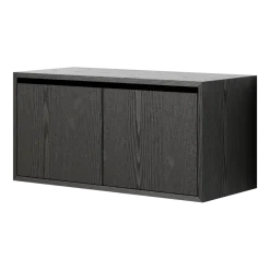 Armoire basse avec portes en frêne noir 38,4cm - New Works