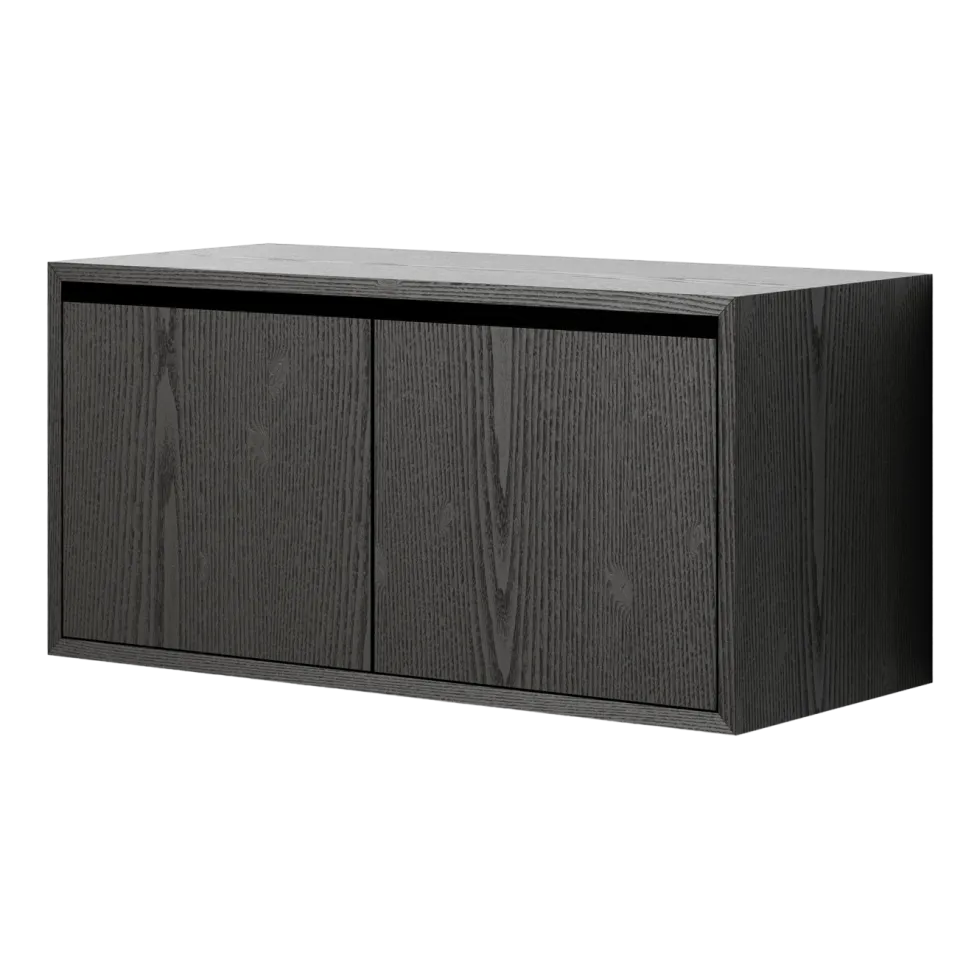 Armoire basse avec portes en frêne noir 38,4cm - New Works